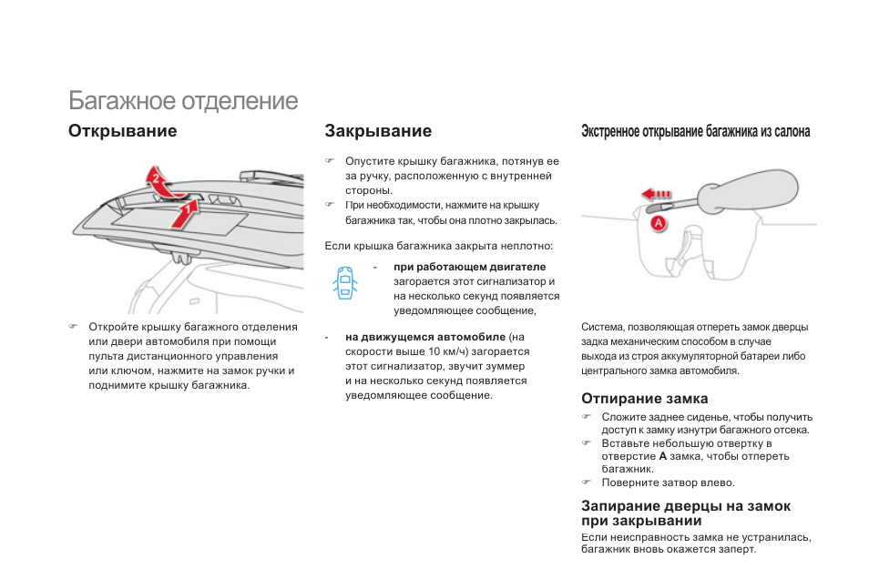 Как открыть багажник автомобиля без ключа