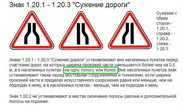 Что нужно знать о знаке «сужение дороги»
